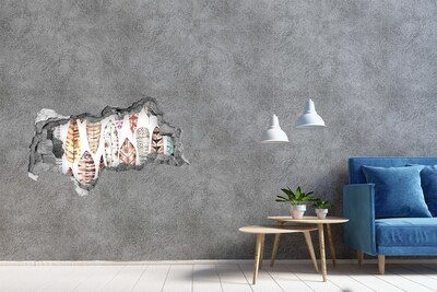 Fototapeta dziura na ścianę Kolorowe pióra