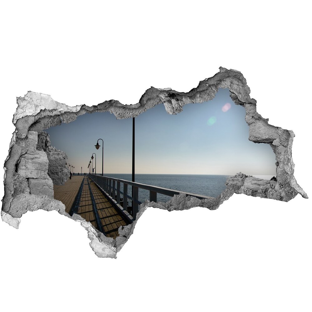 Dziura 3d w ścianie naklejka Molo w Gdyni