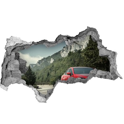 Foto zdjęcie dziura na ścianę Auto w górach