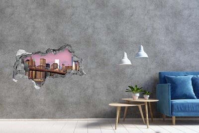 Fototapeta dziura na ścianę 3d Manhattan Nowy Jork