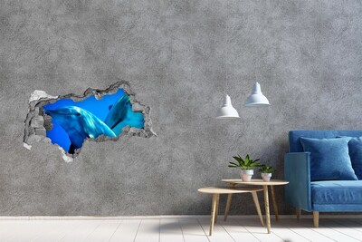 Dziura 3d fototapeta ścienna Dwa delfiny