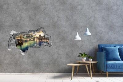 Fototapeta dziura na ścianę 3d Manhattan Nowy Jork