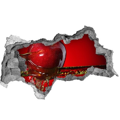 Naklejka 3D dziura na ścianę Jabłko i woda