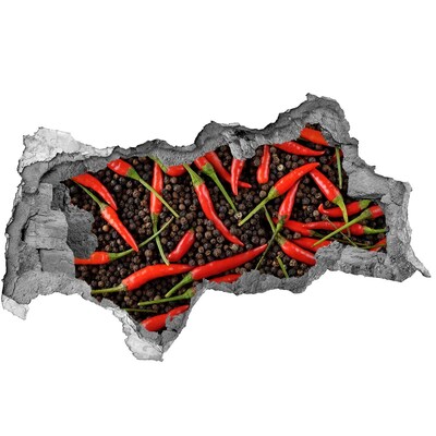 Naklejka 3D dziura okleina Papryczki chilli