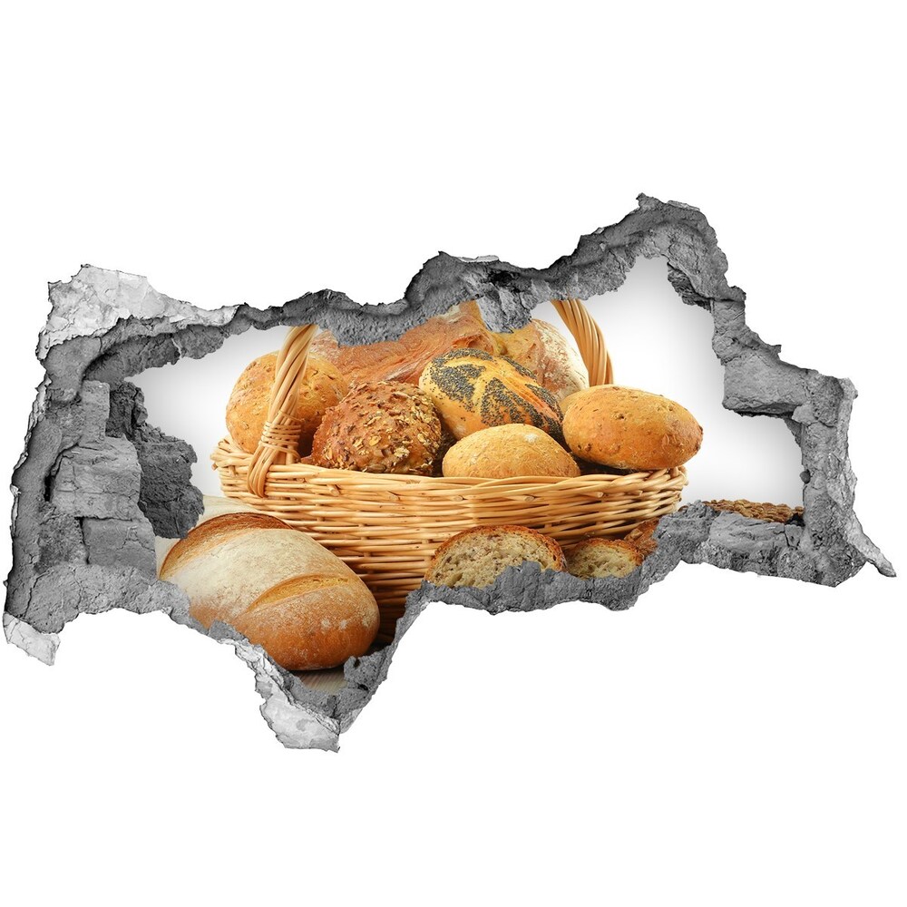 Naklejka 3D dziura na ścianę Pieczywo w koszu