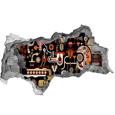 Dziura 3d fototapeta naklejka Produkcja kawy