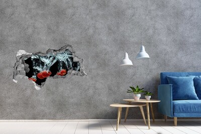 Naklejka 3D dziura Truskawki pod wodą