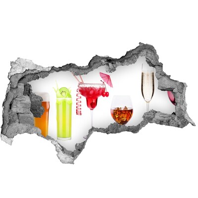 Naklejka 3D dziura na ścianę Zestaw drinków