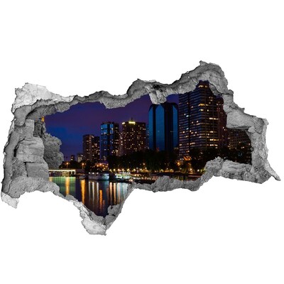 Fototapeta dziura na ścianę 3d Paryż nocą