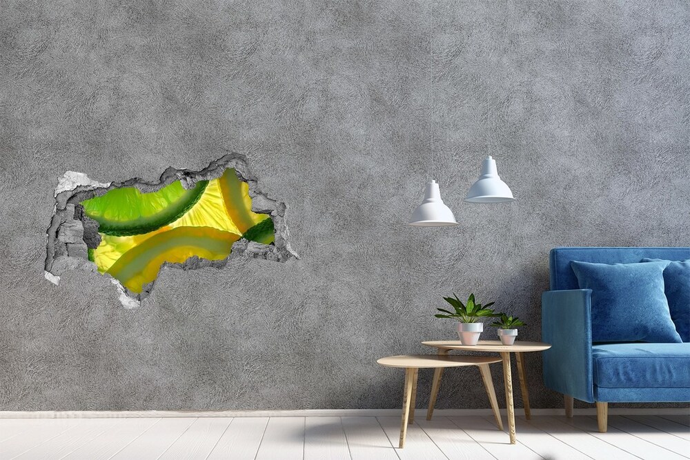 Naklejka dziura na ścianę Limonka i cytryna