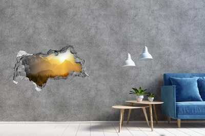 naklejka fototapeta 3D Zachód słońca góry