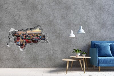 Fototapeta dziura na ścianę 3d Panorama Wrocławia