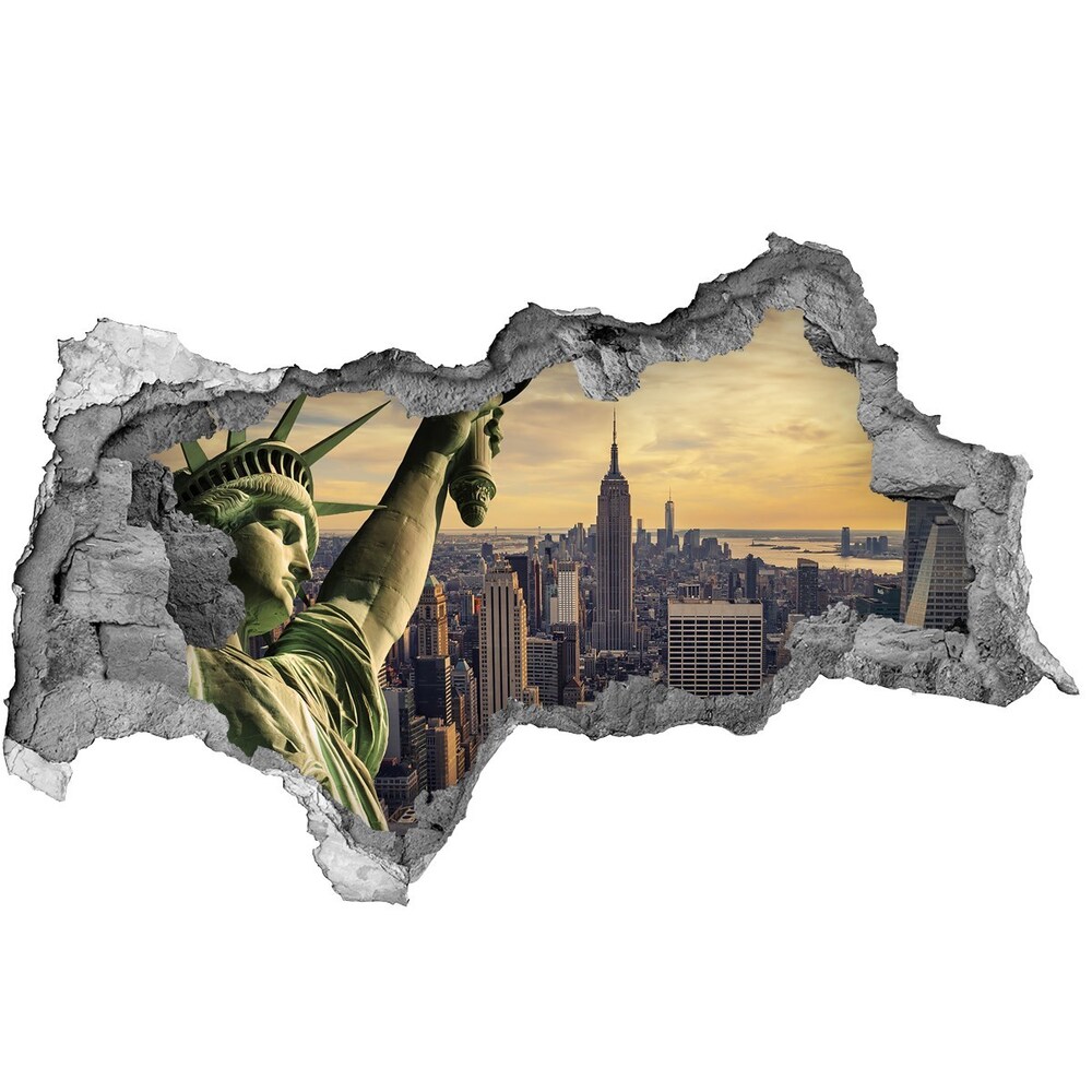 Fototapeta dziura na ścianę 3d Statua Wolności