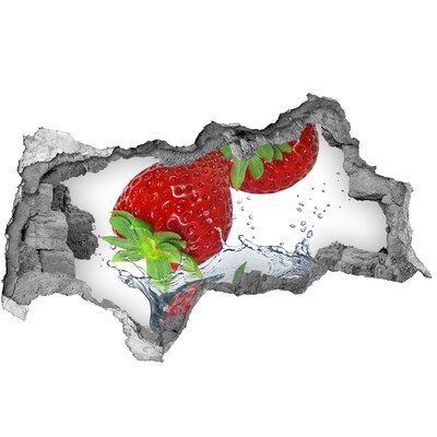 Naklejka dziura na ścianę Spadające truskawki
