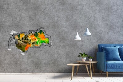 Dziura 3d foto tapeta naklejka Złote rybki