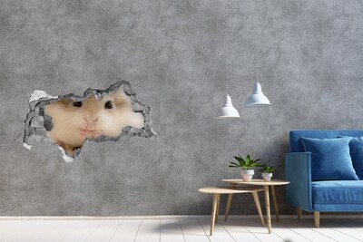 Dziura 3d foto tapeta naklejka Chomik