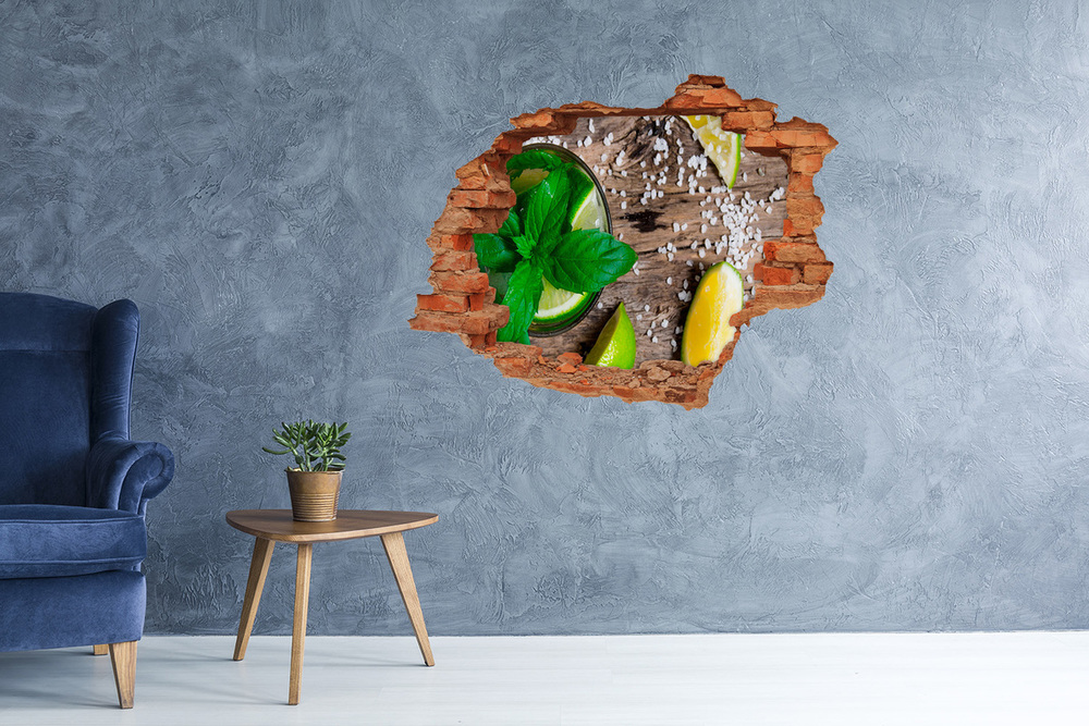 Naklejka 3D dziura samoprzylepna Mojito