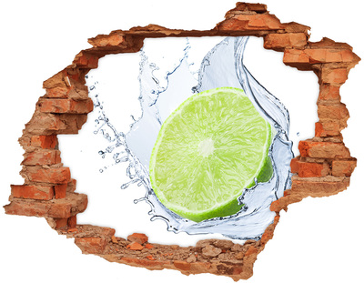 Naklejka 3D dziura na ścianę Limonka