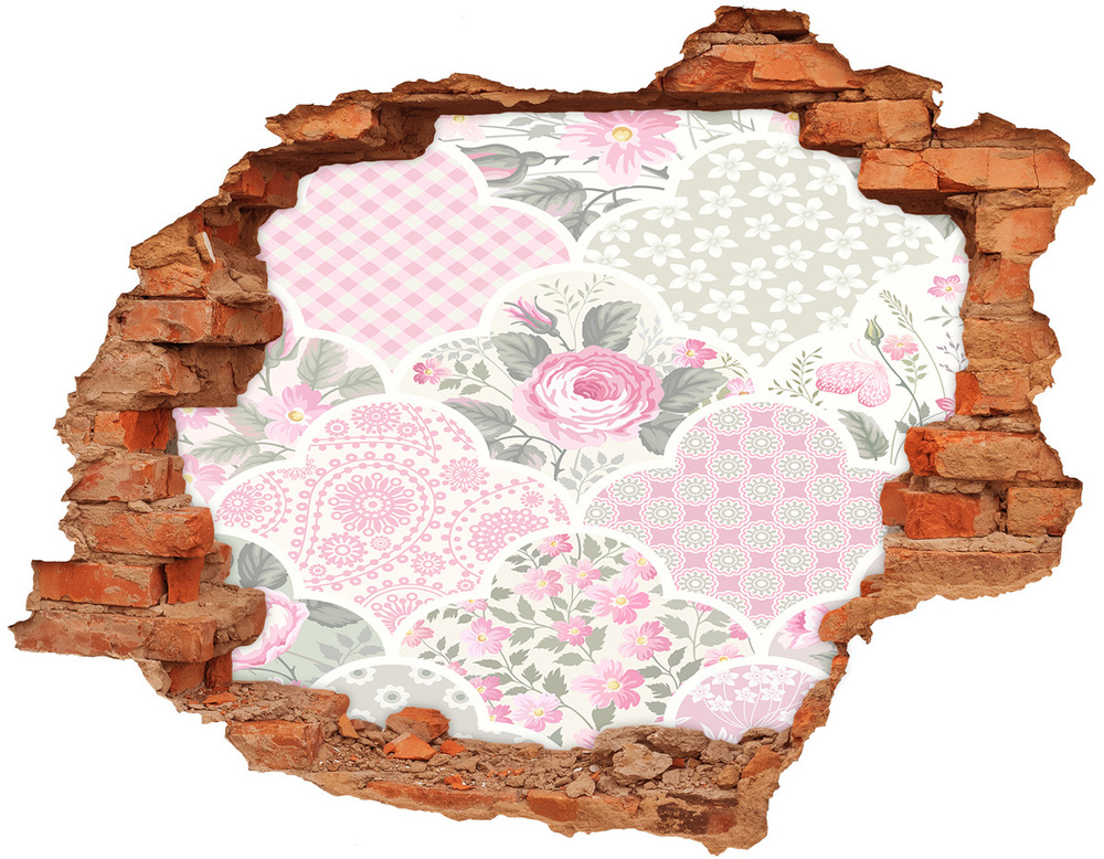 Naklejka 3D dziura samoprzylepna Róże i ornamenty