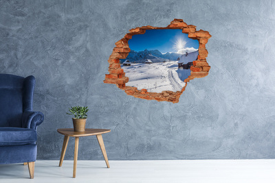Dziura 3d w ścianie naklejka Hale Tatry