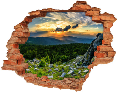 Dziura 3d w ścianie naklejka Górska panorama