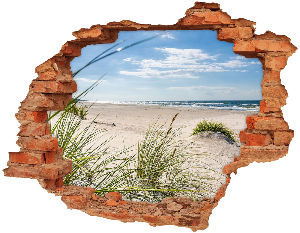 Dziura 3d w ścianie naklejka Mrzeżyno plaża
