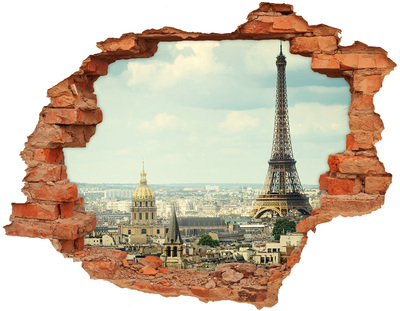 Fototapeta dziura na ścianę 3d Wieża Eiffla Paryż