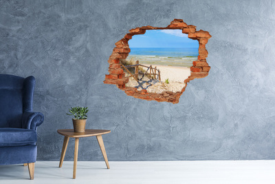 Dziura 3d w ścianie naklejka Wejście na plażę