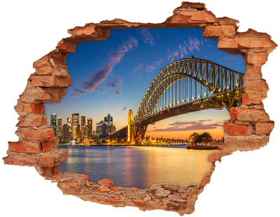 Dziura 3d w ścianie naklejka Panorama Sydney