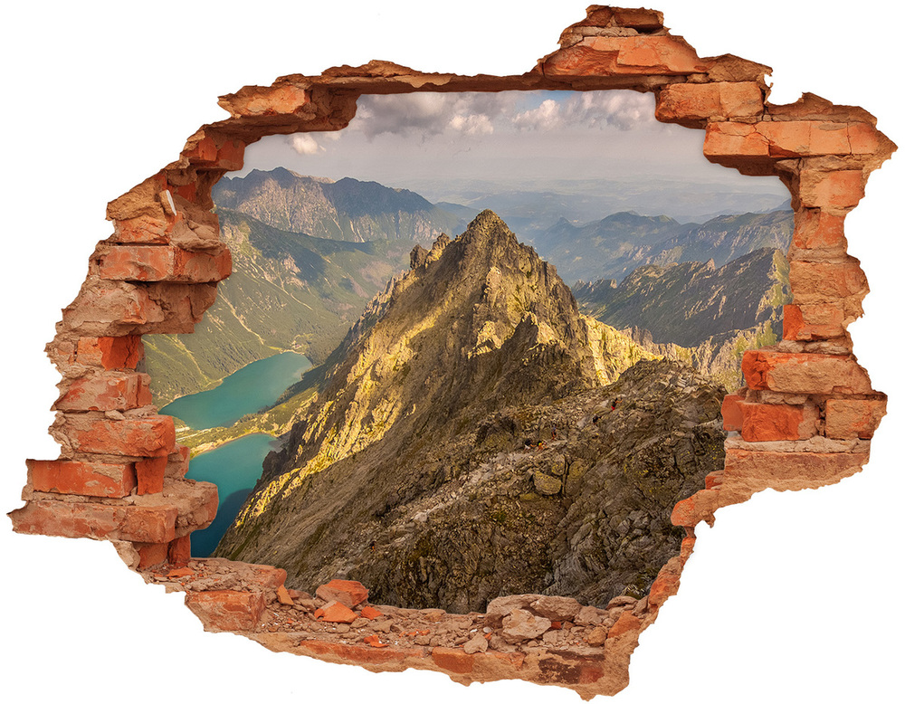Dziura 3d w ścianie naklejka Morskie oko Tatry