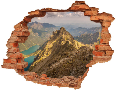 Dziura 3d w ścianie naklejka Morskie oko Tatry