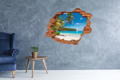 Dziura 3d w ścianie naklejka Tropikalna plaża