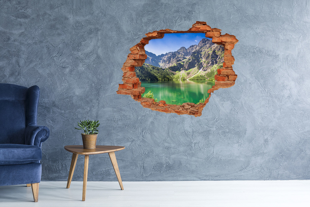 Dziura 3d w ścianie naklejka Morskie oko Tatry