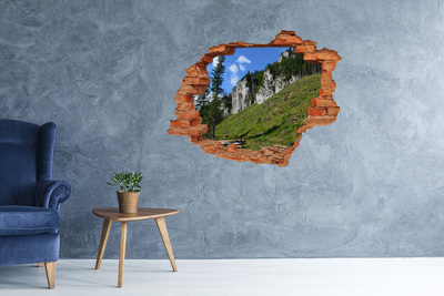 Dziura 3d w ścianie naklejka Skaliste szczyty