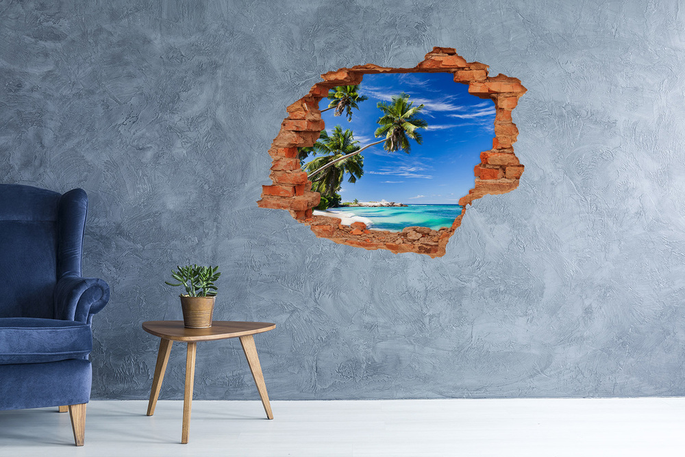 Dziura 3d w ścianie naklejka Tropikalna plaża