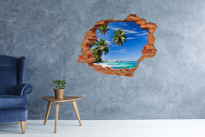 Dziura 3d w ścianie naklejka Tropikalna plaża