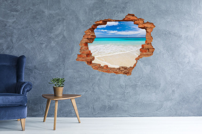 Dziura 3d w ścianie na ścianę Tropikalna plaża