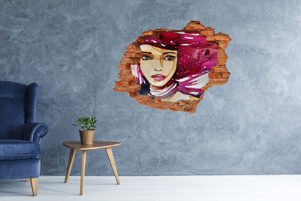 Dziura 3d fototapeta naklejka Abstrakcja kobieta