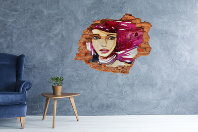 Dziura 3d fototapeta naklejka Abstrakcja kobieta
