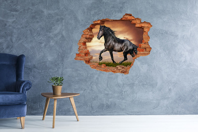 Dziura 3d fototapeta na ścianę Kłusujący koń