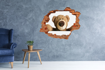 Dziura 3d fototapeta na ścianę Pluszowy miś