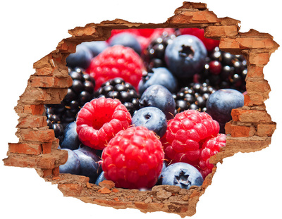 Naklejka 3D dziura na ścianę Owoce leśne