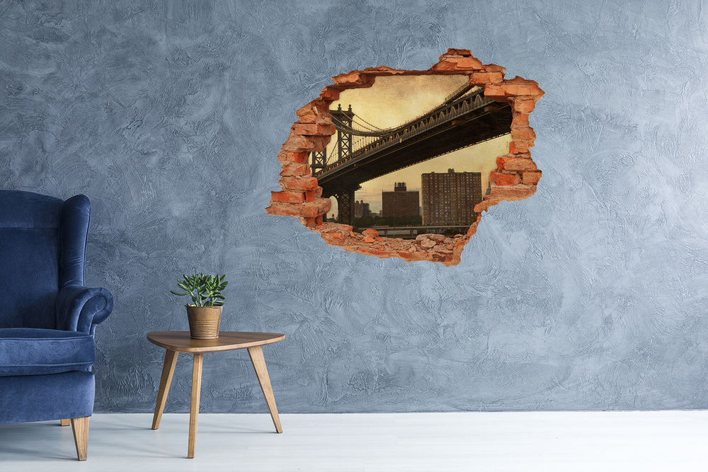 Fototapeta dziura na ścianę 3d Manhattan Nowy Jork