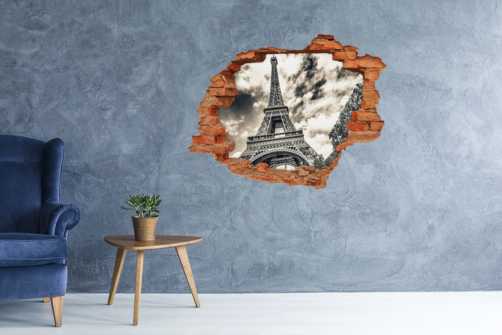 Fototapeta dziura na ścianę 3d Wieża Eiffla Paryż