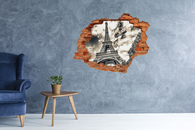Fototapeta dziura na ścianę 3d Wieża Eiffla Paryż