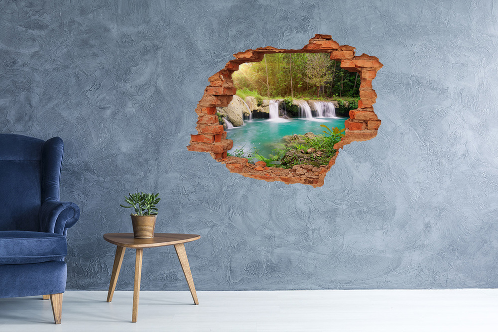 naklejka fototapeta 3D widok Wodospad w lesie