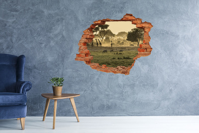 naklejka fototapeta 3D Żyrafy na sawannie