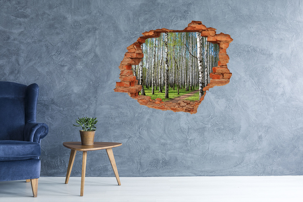 naklejka fototapeta 3D widok Brzozowy las