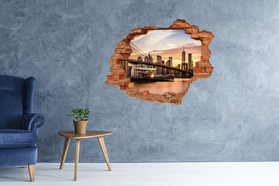 Fototapeta dziura na ścianę 3d Most Brookliński