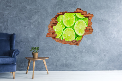 Naklejka 3D dziura okleina beton Limonki